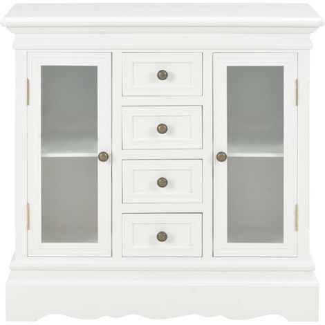 Maison Exclusive - Credenza Bianca 70x28x70 cm in Legno Massello di Pino