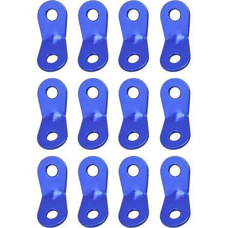 (Bleu (2 trous) - 12 pièces) Tendeur de corde de camping en alliage d'aluminium, tendeur de corde, tendeur de tente, bâche de randonnée (1/5)