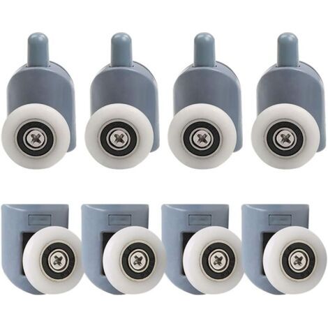 QORVA-Roulettes de porte de douche 23mm – Lot de 8 roulettes ABS et alliage – Pour verre 5-6mm – Glisse douce et silencieuse
