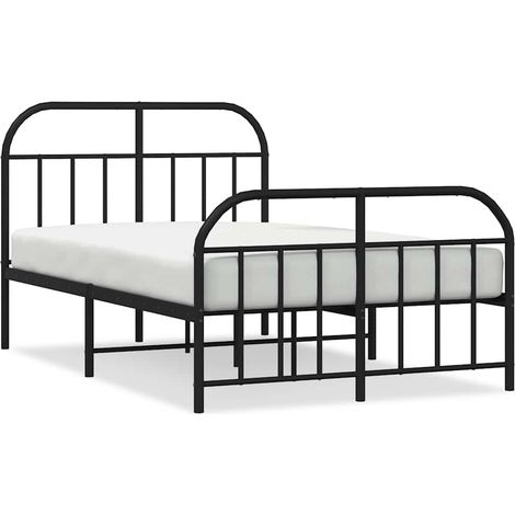 Maison Exclusive - Cadre de lit métal sans matelas avec pied de lit noir 120x190cm (1/5)