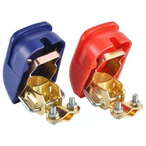 QORVA-Lot de 2 Cosses Batterie Serrage Rapide, Libération Rapide Cosse Batterie Bornes de Batterie Connecteurs, Coupe Batterie pour Bateau/Camion/Voiture/Van
