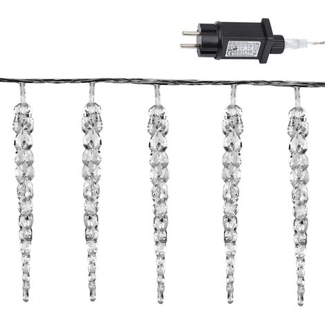 Randaco Set di 2 LED Ghiaccioli Filamento luminoso LED 40 LED Ghiaccioli Illuminazione Natalizia Esterno IP44 Bianco Freddo