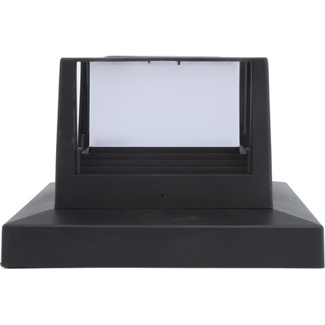 Lampe solaire LED carrée pour poteau de clôture extérieure, éclairage paysager bicolore noir, idéale pour jardin, cour ou clôture. (1/5)