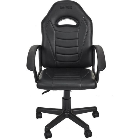 SCORP - Fauteuil de Bureau sur Roulettes Simili Cuir Noir (1/5)