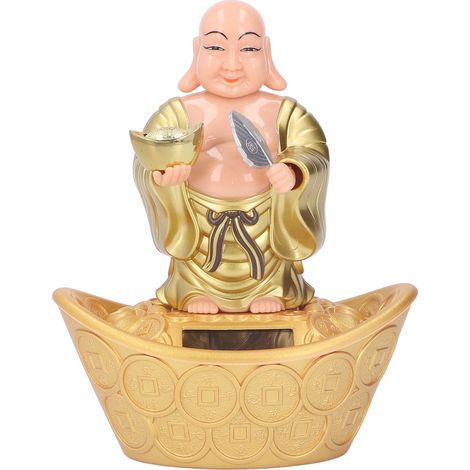 Statue de Bouddha Maitreya Solaire en Or, Décor de Bureau Porte-Bonheur et Dieu de la Richesse pour Maison (1/5)