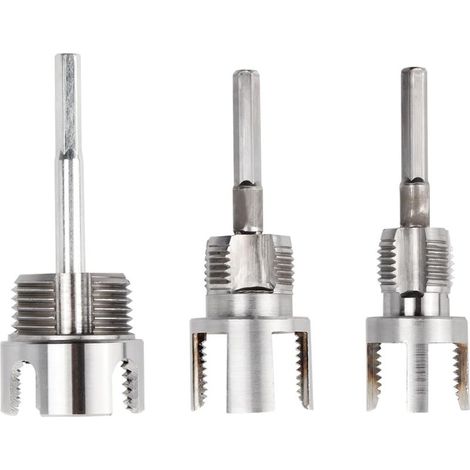3pcs Herramienta Integrada para Roscado de Tuberías Internas y Externas, Herramienta de Roscado de Tubos, Macho de Roscar para Tubos de PVC/PPR de 1/2", 3/4" y 1", Roscado Interior para Tuberías de Ag (1/4)