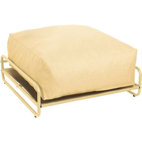 Pouf pour salon de jardin modulable avec structure jaune clair - Mixi (1/5)
