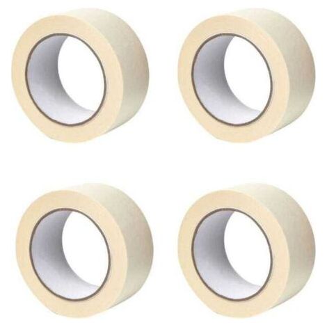 Ruban de Masquage Crêpe X4 - 50mm x 50m - Papier et Caoutchouc Naturel - Protection Peinture - Sans Résidu - Beige (1/4)