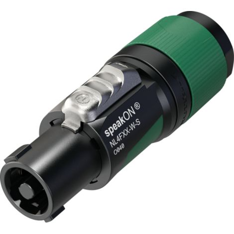 Neutrik NL4FXX-W-S Lautsprecher-Steckverbinder Stecker, gerade Polzahl: 4  Schwarz-Grün 1 St.