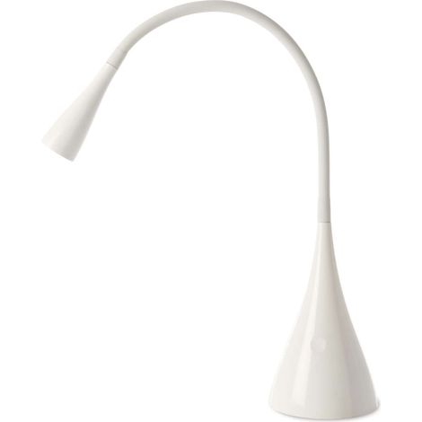 Lampada da tavolo in plastica bianco lucido Snake LED 4W 3000K 300Lm Interruttore touch on/off e dimmer sulla base (1/2)