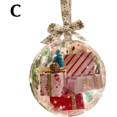 Boule transparente de décoration de sapin de Noël - Blanc (1/4)