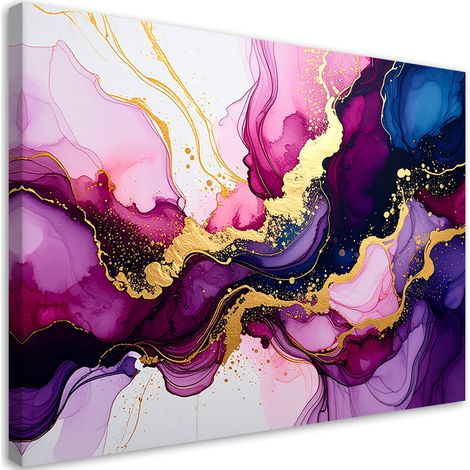 Stampe su Tela, Opera astratta realizzata in marmo rosa e viola. - 60x40 (1/2)