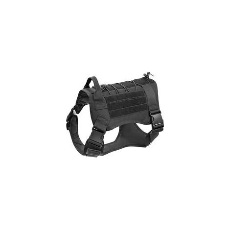 Harnais tactique militaire sans traction pour chien, noir, M, avec poignée – (1/5)