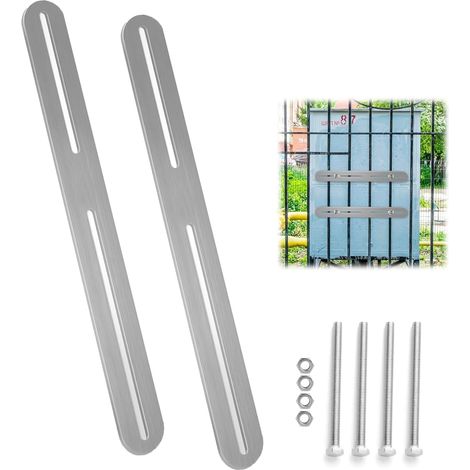 Support Boite Aux Lettres, Kit de Fixation pour Boîtes, Acier Inoxydable Fixation pour ClôTure pour Boîtes Aux Lettres, Fixation pour Boîte Aux Lettres, Argenté, 280mmx24mm (1/5)