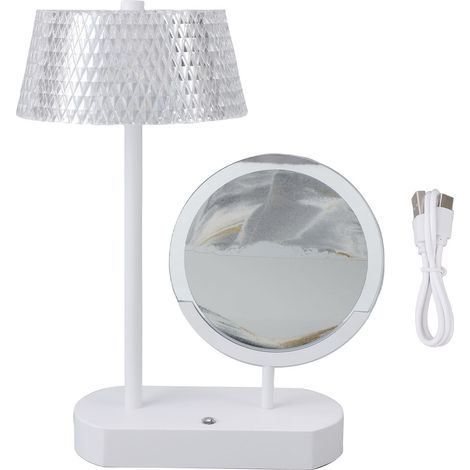 Lampe de bureau à sable mouvant, lampe de table en cristal, chargement USB, 3 modes d'éclairage, variateur progressif, commande tactile, idéale pour la chambre ou le bureau. (1/5)