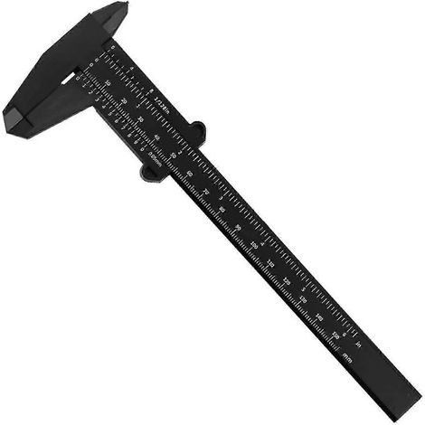 Ensemble de 6 outils de mesure pour le bricolage (menuiserie, métallurgie, plomberie et modélisme) : pied à coulisse de 150 mm pour les mesures de profondeur et de diamètre, taille S. (1/2)