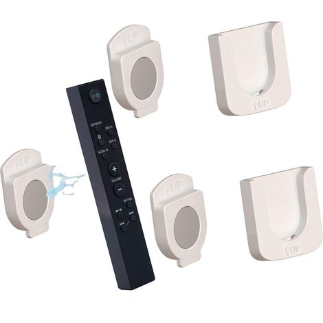 Confezione da 2 supporti magnetici per telecomando, supporto per telecomando da parete, supporto magnetico per telecomando, organizer da parete multifunzionale per la ricarica del telecomando della TV (1/5)