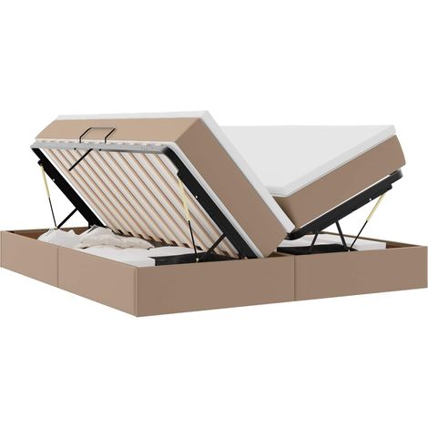 Storage Bed with Mattress Cappuccino 180 x 200 cm Faux Leather vidaXL (1/5)
