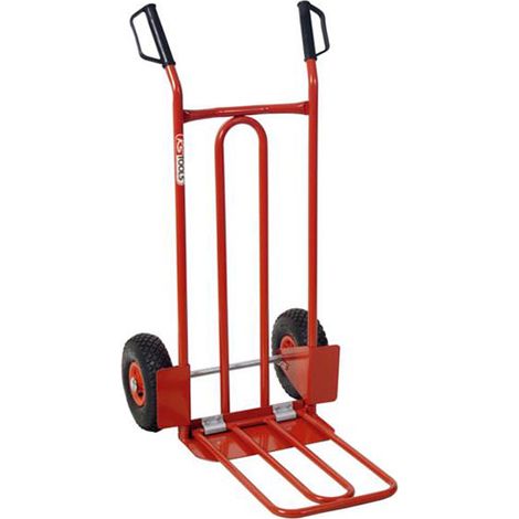 Kstools – Diable à roues gonflables 250 kg – Bavette repliable – Roues Ø 260 mm – Pour charges lourdes et manœuvre facile (1/3)