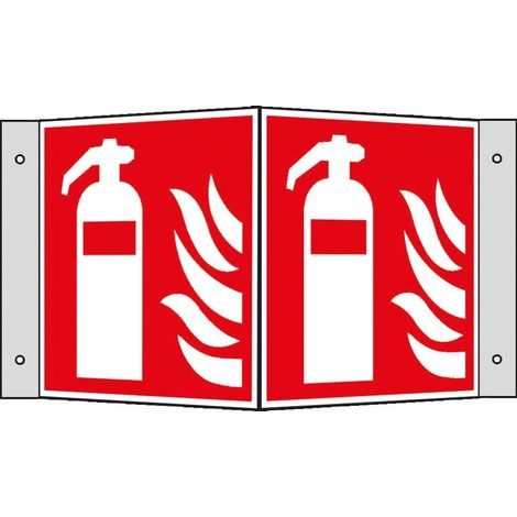 SafetyMarking Brandschutzschild Alu B200xH200 mm Winkel Feuerlöscher langnachleuchtend (1/3)