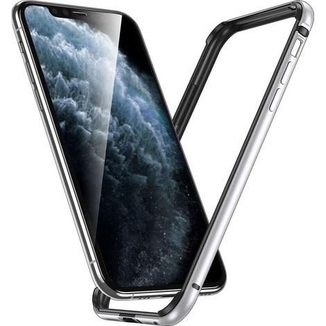 1 Coque iPhone 11 Pro, cadre aluminium, bord silicone, protection caméra, compatible recharge sans fil (1/5)