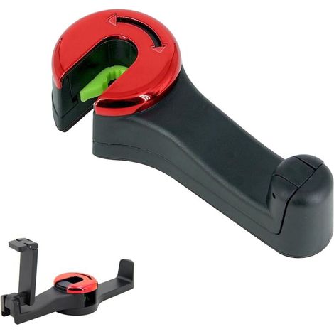 Gancio per auto 2 in 1 con supporto per telefono – Rotazione a 360°, montaggio su poggiatesta, per borse e vestiti, confezione da 2