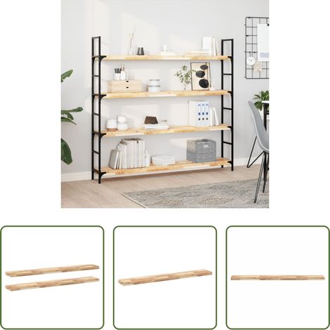 Bois d'acacia -  Étagères flottantes 2 pcs 120x20x4 cm acacia massif non traité (1/5)