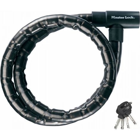 MASTER LOCK Cable Antivol Moto [2 m Câble] [Clé] [Extérieur] 8126EURDPS - Idéal pour Moto, Scooter et Vélo (1/3)