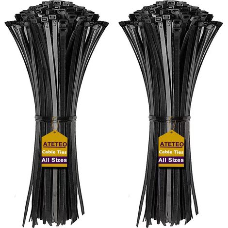 Fascette fermacavi, confezione da 200 fascette in nylon autobloccanti Balck per cavi, 10,2 cm/20,3 cm/30,5 cm/45,7 cm/61 cm (1/5)
