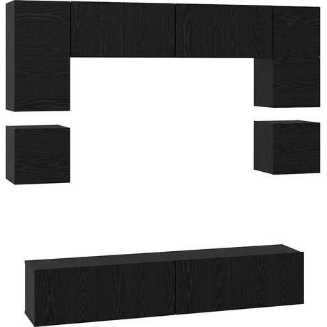 Maison Exclusive - Ensemble meuble TV 8 pcs Chêne noir Bois d'ingénierie
