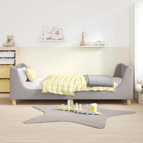 Kinderbettgestell mit Kopfteil Hellgrau 80 x 200 cm Schafstoff