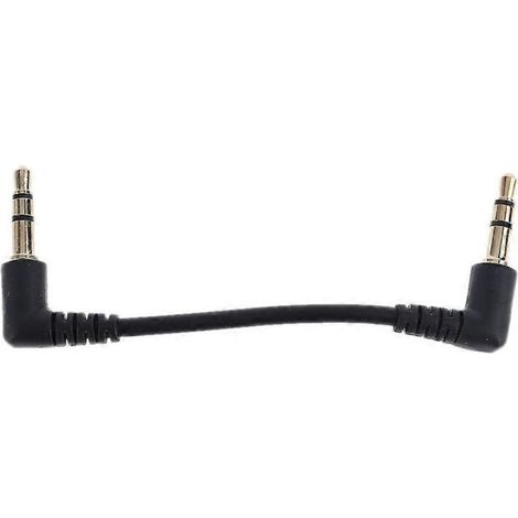 Câble audio stéréo jack mâle-mâle 3,5 mm coudé à 90° (2,7 pouces) (1/5)