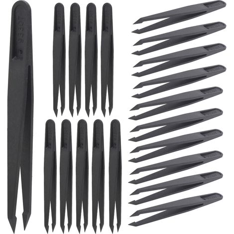 20 Pièces Pincettes Anti-Statique en Fibre de Carbone pour Réparation de Téléphones et Montres - Outils Électroniques de Précision (1/5)