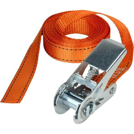 Sangle à Cliquet, Orange, 5m x 25mm Sangle (1/5)