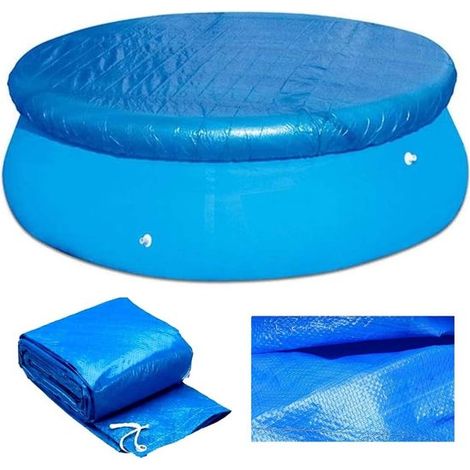 Runde Poolabdeckung, geeignet für runde aufblasbare Pools mit 183 cm (6 Fuß) Durchmesser, strapazierfähige PE-Plane, staub- und regendicht, geeignet für Gärten (1/5)