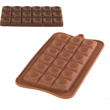 Moule en Silicone Motif Tablette de Chocolat – Antiadhésif, Flexible et Réutilisable – 17 x 14 cm – Idéal pour Chocolats, Bonbons, Gâteaux, Glaces et Savons Maison (1/5)