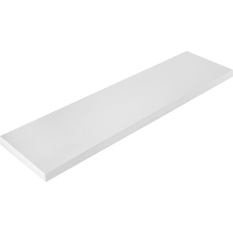 Mensola da muro sospesa in legno con bordo arrotondato fissaggio con tasselli a scomparsa -Bianco / 100 x 25 x 2.5 cm