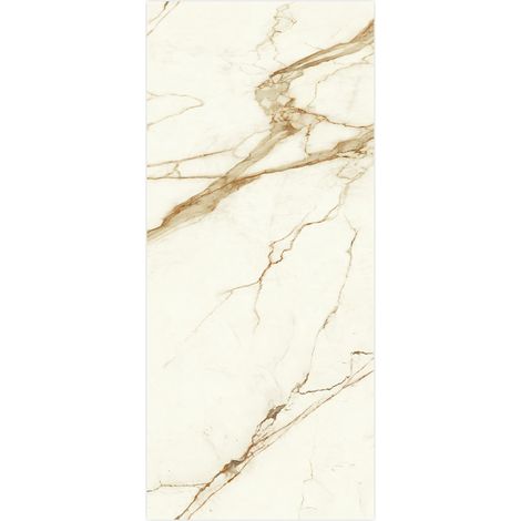 Carrelage effet Marbre Blanc Calacatta Supreme 278x120x0,6 cm Brillant Faventa - Mur intérieur (vendu par carton de 3,336 m²) - RO'MA CARRELAGE