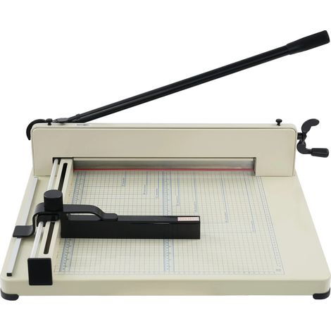 Cortadora de papel manual, capacidad para 400 hojas, grosor de corte ajustable, color blanco. (1/2)