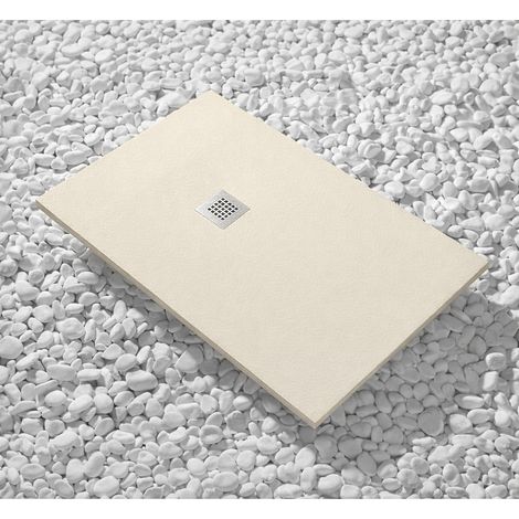 Piatto Doccia 65X140 cm Vulcano Line Slim Avorio Chiaro Ral 1015 In Resina Sintetica e Polvere Di Marmo Con Piletta In Omaggio - FRASCIO