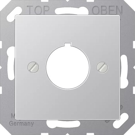 Jung Abdeckung für Befehlsgeräte mit 22,5 mm Ø 1fach, Duroplast lackiert, Serie A, aluminium A 564 AL