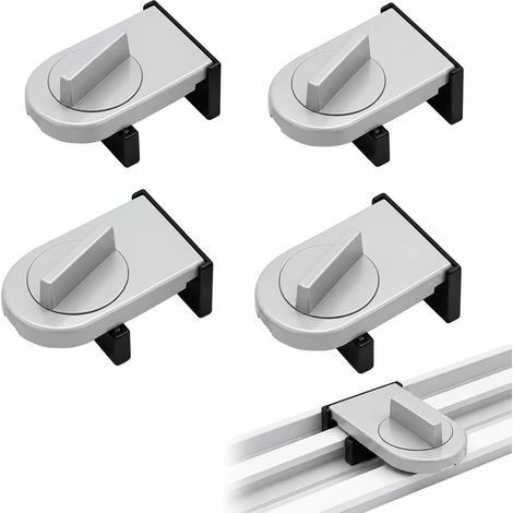 Verrou Baie Coulissante 4 Pièces Fer, Rotatif pour Fenêtres (1/5)