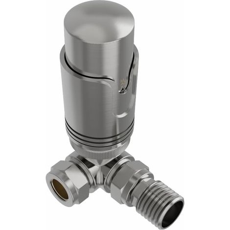 WarmeHaus Thermostatic Radiator Valve Corner 1x15mm Satin Nickel