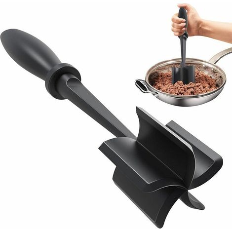 Hachoir à viande, hachoir à viande résistant à la chal pour viande hachée, hachoir à boeuf haché, ustensile hachoir à hamburger en nylon, hachoir à viande hachée, hachoir à mélange antiadhésif, pre (1/5)