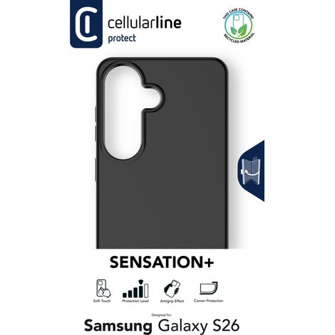 Cellularline Sensation+ Silikonhülle Galaxy S26 Schwarz (1/2)