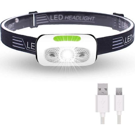 Lampe frontale rechargeable USB 500 lumens, légère et ultra-lumineuse, idéale pour la course à pied. (1/5)