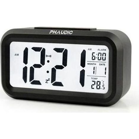 pair PHAUDIC® Réveil Digital Alarme Horloge Numérique Alarm Clock LCD avec fonction Snooze, Rétro-éclairage, lumière de Nuit (1/4)