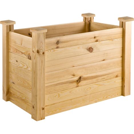Holz Hochbeet Pflanzbeet Blumenbeet Pflanzenbeet Gartenbeet Kiefer Cicero 104x63x77 cm (1/4)