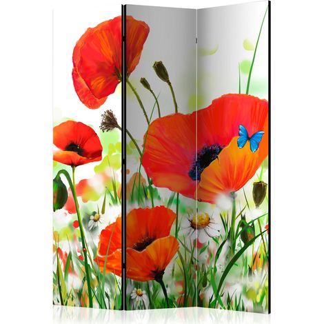 Paravento - Country poppies [Room Dividers] - 135x172 (1/4)