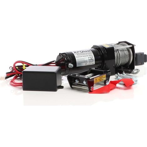 XPOtool Cabrestante eléctrico 1587kg polipasto 12V cuerda de acero motor 1,5 CV vehículo remolque